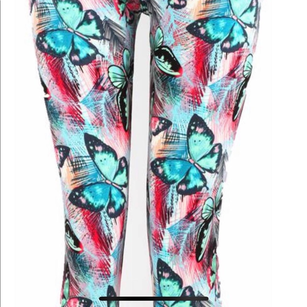 Butterfly Multi Peachskin Leggings Extra plus